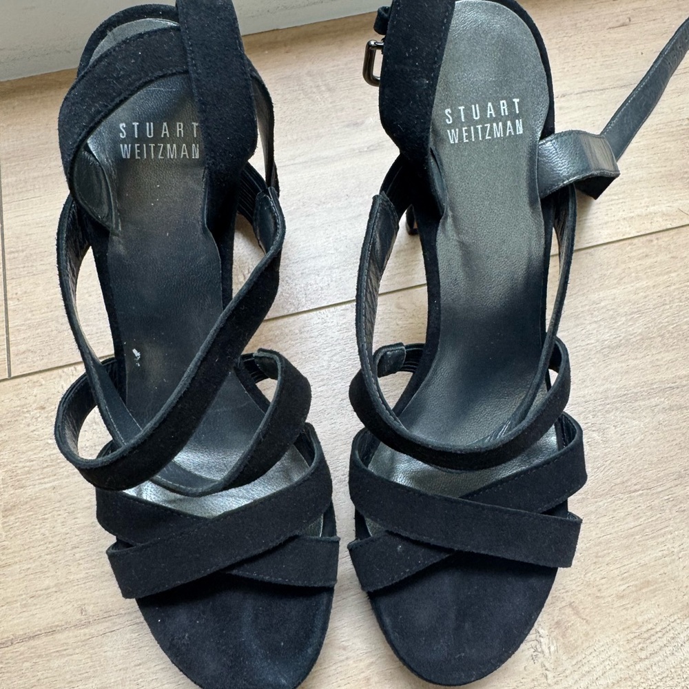 Stuart Weitzman Elegant Black Strappy Heels